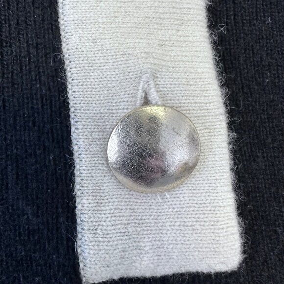 Banana Republic 100% Cashmere Knit Dress Size Large Black Contrast Trim Classic - Picture 6 of 11